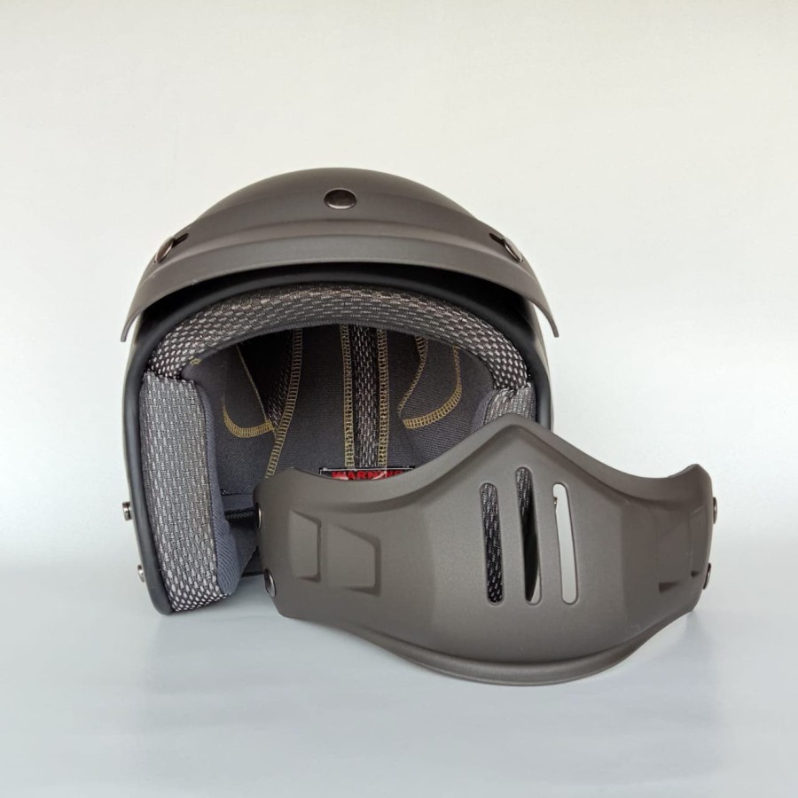 Helm Retro Cakil Modular Grey Doff – Jualhelm.id