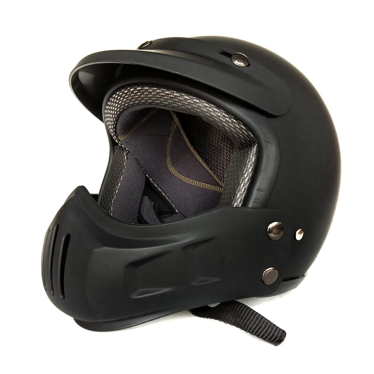 Helm Retro Cakil Modular Black Doff – Jualhelm.id